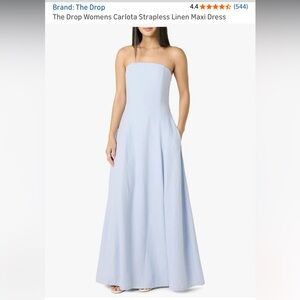 The Drop Women's Light Blue Strapless Maxi Dress